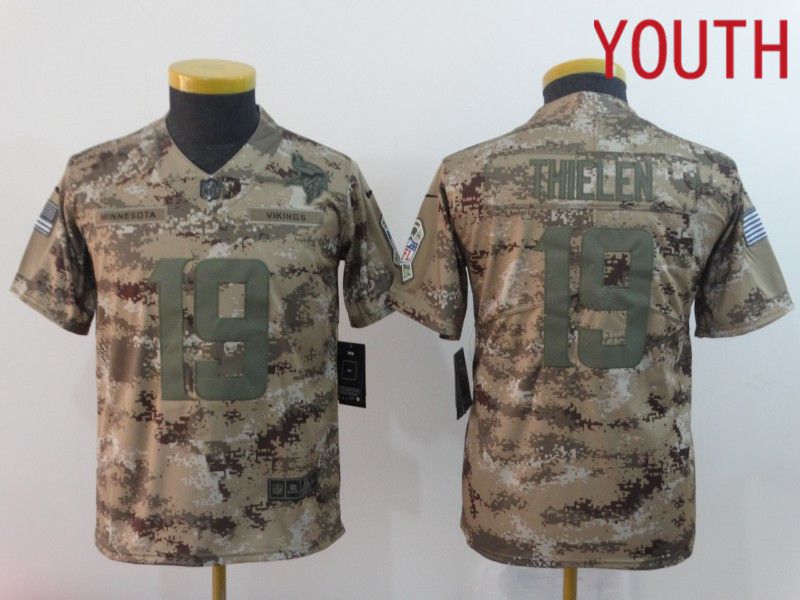 Youth Minnesota Vikings #19 Thielen Camo Nike Limited NFL Jersey